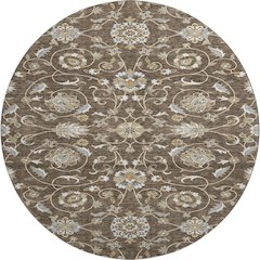 Premium Machine Washable Mayfield AMF1149 Chocolate 8' x 8' Round Rug