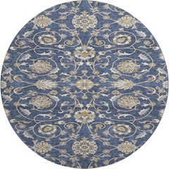 Premium Machine Washable Mayfield AMF1149 Navy 8' x 8' Round Rug