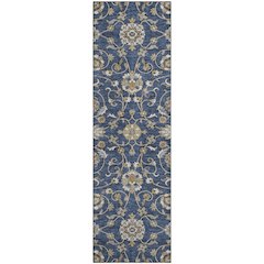 Premium Machine Washable Mayfield AMF1149 Navy 2'3" x 7'6" Runner Rug