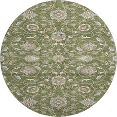 Premium Machine Washable Mayfield AMF1149 Olive 8' x 8' Round Rug