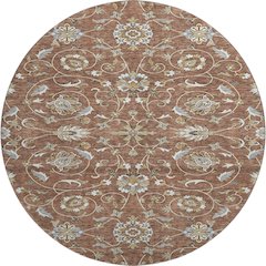 Premium Machine Washable Mayfield AMF1149 Paprika 8' x 8' Round Rug