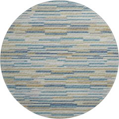 Premium Machine Washable Mayfield  Blue 8' x 8' Round Rug