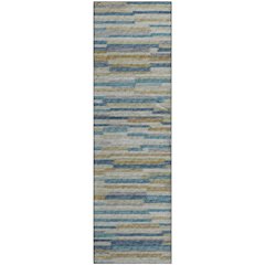 Premium Machine Washable Mayfield  Blue 2'3" x 7'6" Runner Rug
