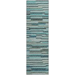 Premium Machine Washable Mayfield  Turquoise 2'3" x 7'6" Runner Rug