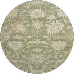 Premium Machine Washable Mayfield AMF1150 Aloe 8' x 8' Round Rug