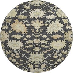 Premium Machine Washable Mayfield AMF1150 Black 8' x 8' Round Rug