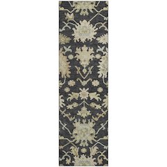 Premium Machine Washable Mayfield AMF1150 Black 2'3" x 7'6" Runner Rug