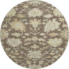 Premium Machine Washable Mayfield AMF1150 Chocolate 8' x 8' Round Rug