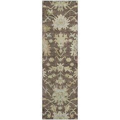 Premium Machine Washable Mayfield AMF1150 Chocolate 2'3" x 7'6" Runner Rug