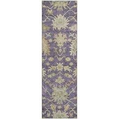 Premium Machine Washable Mayfield AMF1150 Eggplant 2'3" x 7'6" Runner Rug