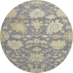 Premium Machine Washable Mayfield AMF1150 Gray 8' x 8' Round Rug