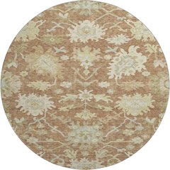 Premium Machine Washable Mayfield AMF1150 Paprika 8' x 8' Round Rug