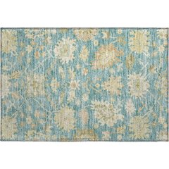 Premium Machine Washable Mayfield AMF1150 Teal 1'8" x 2'6" Rug