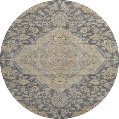 Premium Machine Washable Mayfield AMF1151 Charcoal 8' x 8' Round Rug
