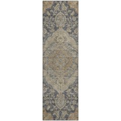 Premium Machine Washable Mayfield AMF1151 Charcoal 2'3" x 7'6" Runner Rug