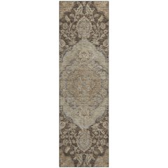 Premium Machine Washable Mayfield AMF1151 Chocolate 2'3" x 7'6" Runner Rug