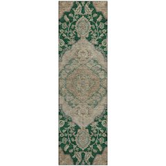 Premium Machine Washable Mayfield AMF1151 Emerald 2'3" x 7'6" Runner Rug