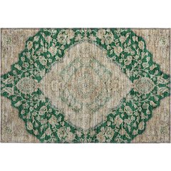 Premium Machine Washable Mayfield AMF1151 Emerald 1'8" x 2'6" Rug