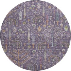 Premium Machine Washable Mayfield AMF1152 Eggplant 8' x 8' Round Rug