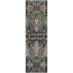 Premium Machine Washable Mayfield AMF1153 Black 2'3" x 7'6" Runner Rug