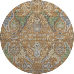 Premium Machine Washable Mayfield AMF1153 Copper 8' x 8' Round Rug