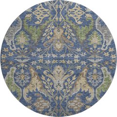 Premium Machine Washable Mayfield AMF1153 Navy 8' x 8' Round Rug
