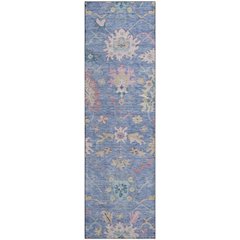 Premium Machine Washable Mayfield AMF1154 Blue 2'3" x 7'6" Runner Rug