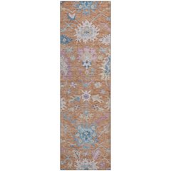 Premium Machine Washable Mayfield AMF1154 Orange 2'3" x 7'6" Runner Rug