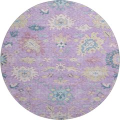 Premium Machine Washable Mayfield AMF1154 Purple 8' x 8' Round Rug