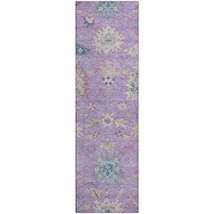 Premium Machine Washable Mayfield AMF1154 Purple 2'3" x 7'6" Runner Rug