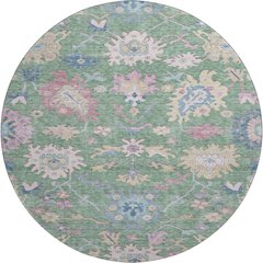 Premium Machine Washable Mayfield AMF1154 Sage 8' x 8' Round Rug