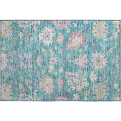 Premium Machine Washable Mayfield AMF1154 Teal 1'8" x 2'6" Rug