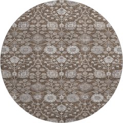 Premium Machine Washable Mayfield AMF1155 Chocolate 8' x 8' Round Rug