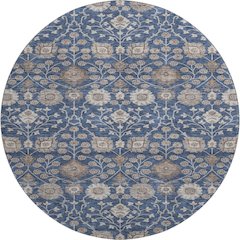 Premium Machine Washable Mayfield AMF1155 Navy 8' x 8' Round Rug