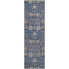 Premium Machine Washable Mayfield AMF1155 Navy 2'3" x 7'6" Runner Rug