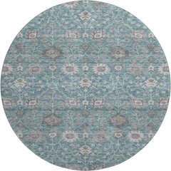 Premium Machine Washable Mayfield AMF1155 Teal 8' x 8' Round Rug