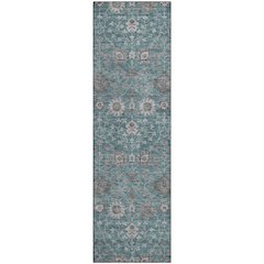 Premium Machine Washable Mayfield AMF1155 Teal 2'3" x 7'6" Runner Rug