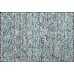 Premium Machine Washable Mayfield AMF1155 Teal 1'8" x 2'6" Rug