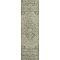 Premium Machine Washable Mayfield AMF1156 Aloe 2'3" x 7'6" Runner Rug