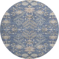Premium Machine Washable Mayfield AMF1156 Blue 8' x 8' Round Rug