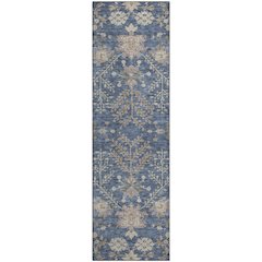 Premium Machine Washable Mayfield AMF1156 Blue 2'3" x 7'6" Runner Rug