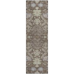 Premium Machine Washable Mayfield AMF1156 Brown 2'3" x 7'6" Runner Rug