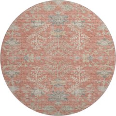 Premium Machine Washable Mayfield AMF1156 Coral 8' x 8' Round Rug