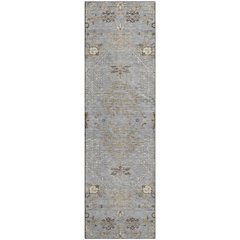 Premium Machine Washable Mayfield AMF1156 Gray 2'3" x 7'6" Runner Rug