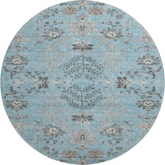 Premium Machine Washable Mayfield AMF1156 Sky 8' x 8' Round Rug