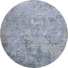 Premium Machine Washable Mayfield AMF1162 Blue 8' x 8' Round Rug