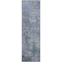 Premium Machine Washable Mayfield AMF1162 Blue 2'3" x 7'6" Runner Rug