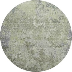 Premium Machine Washable Mayfield AMF1162 Green 8' x 8' Round Rug