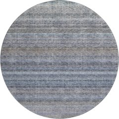 Premium Machine Washable Mayfield AMF1167 Blue 8' x 8' Round Rug