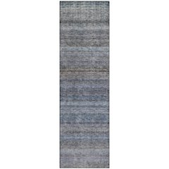 Premium Machine Washable Mayfield AMF1167 Blue 2'3" x 7'6" Runner Rug
